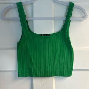 Zara Green Ribbed Tank Top